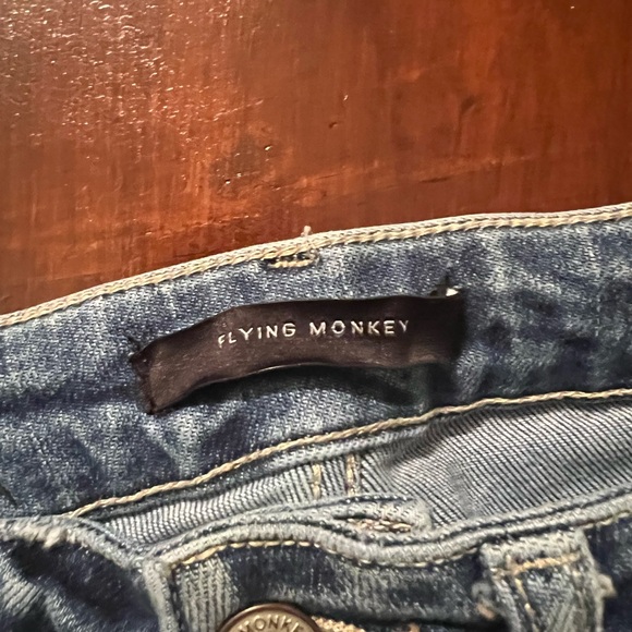 Flying Monkey High Rise Flare Women's Blue Jeans - Picture 4 of 5